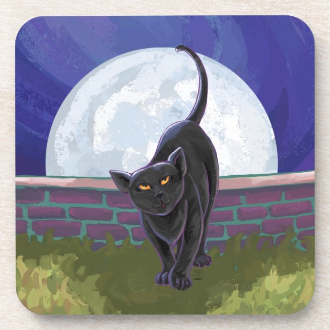 Posavasos Regalos y accesorios para gatos negros (Frente)