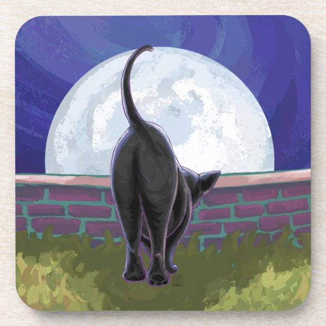 Posavasos Regalos y accesorios para gatos negros (Frente)