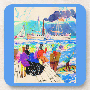 Posavasos regata de yates del siglo XIX