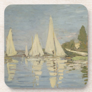 Posavasos Regatas en Argenteuil, pintura al óleo, Claude Mon