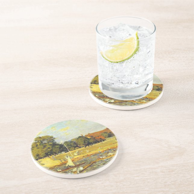 Posavasos Regatta en Hampton Court Alfred Sisley Poster (Lado)