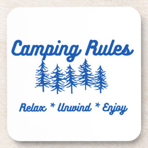 Posavasos Reglas de camping: Relájese, relájese y disfrute