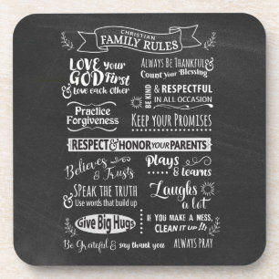 Posavasos Reglas familiares - Valores cristianos para vivir