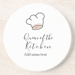 Posavasos Reina de la cocina chef cocinando añadir nombre co