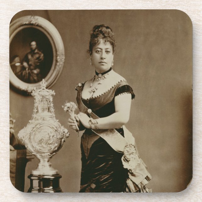 Posavasos Reina Emma (1836-85) (fotografía de la sepia) (Frente)