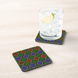 Posavasos Rejilla de Diamante Arlequín: Armonía Texturizada