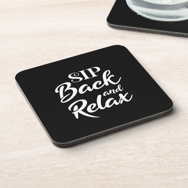 Posavasos Relájate y bebe té negro (Lado Izquierdo)