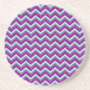 Posavasos Relieve metalizado magenta y patrón ZigZag Verde a