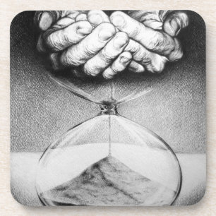 Posavasos Reloj Arenero manos Dibujo a lápiz Arte surrealist