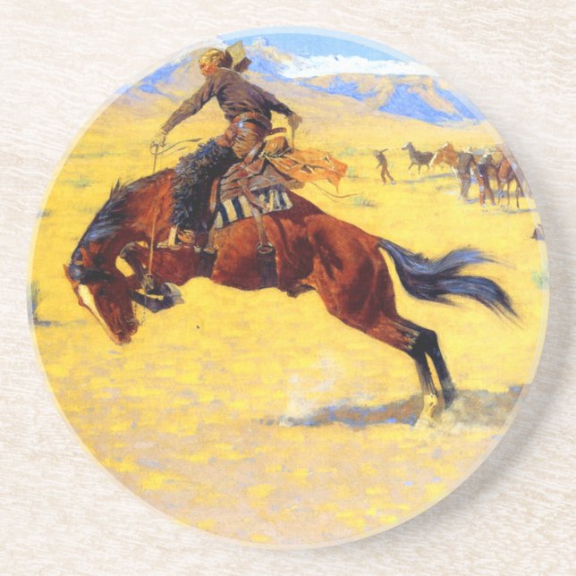 Posavasos Remington Old West Horse y Cowboy (Frente)