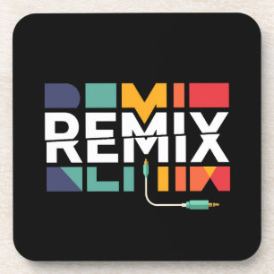 Posavasos Remix de Audio Gráfico Geométrico Retro de Músic