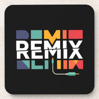 Posavasos Remix de Audio | Gráfico Geométrico Retro de Músic