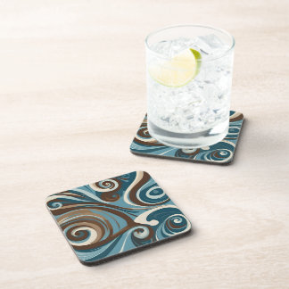 Posavasos Remolino azul y marrón