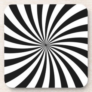 Posavasos Remolino blanco y negro móvil de la ilusión ópt