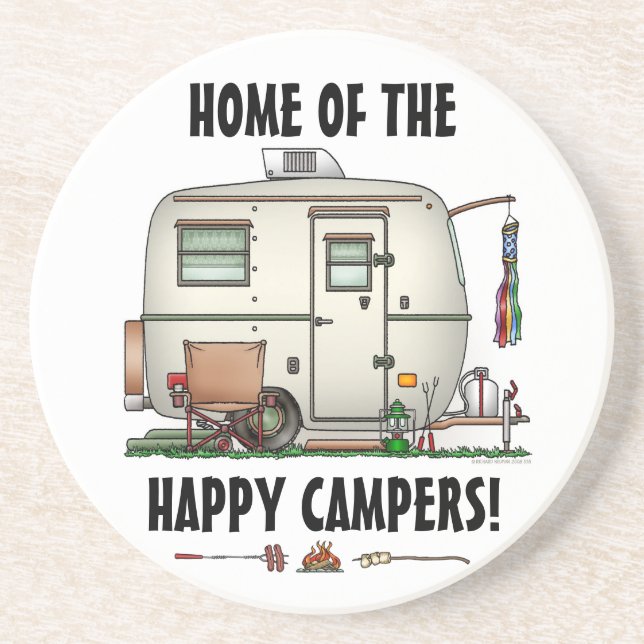 Posavasos Remolque de cristal del viaje del campista del (Frente)