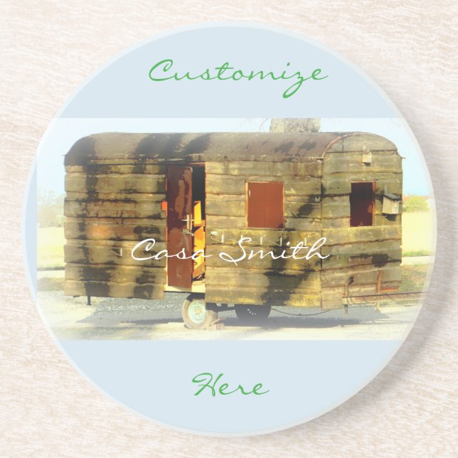 Posavasos Remolque de viaje de madera templada Thunder_Cove (Frente)