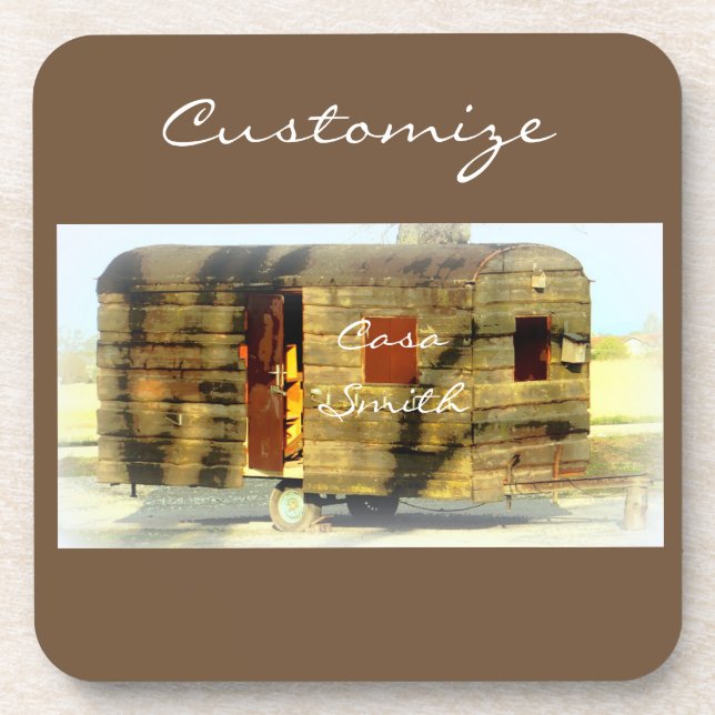 Posavasos Remolque de viaje de madera templada Thunder_Cove (Frente)