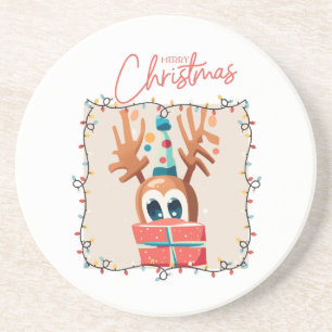 Posavasos Reno juguetón con regalo