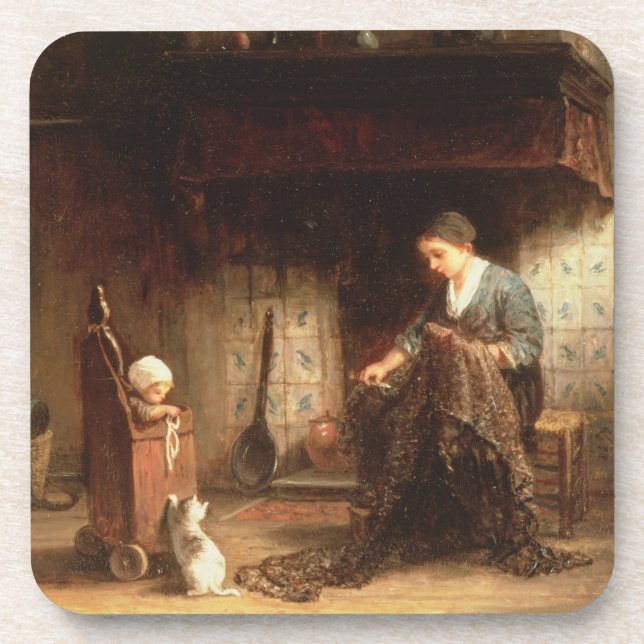 Posavasos Reparando las redes (aceite en el panel) (Frente)