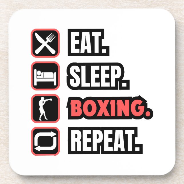 Posavasos Repetir el Boxeo de sueño (Frente)