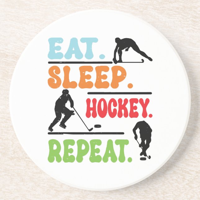 Posavasos Repetir el hockey sobre hielo en el sueño (Frente)