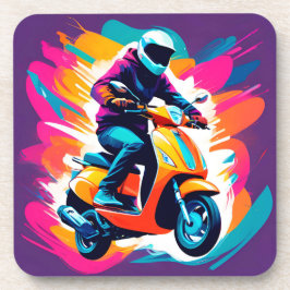 Posavasos Representación artística colorida de una persona e