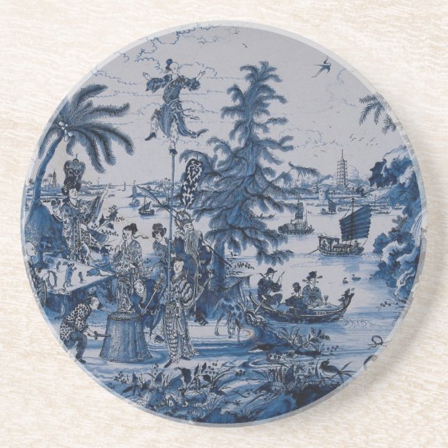 Posavasos Repro Chinoiserie Delft Blue and White (Frente)