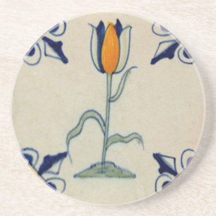 Posavasos Repro Tile Tradicional De Tulipán Amarillo Delft