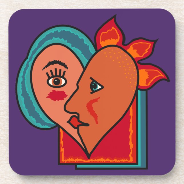 Posavasos Resumen Amantes personalizados de Lovers (Frente)