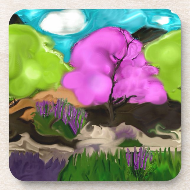 Posavasos Resumen Art Cotton Candy Trees (Frente)