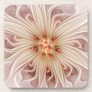 Posavasos Resumen Arte Fractal Peach Pastel Moderno