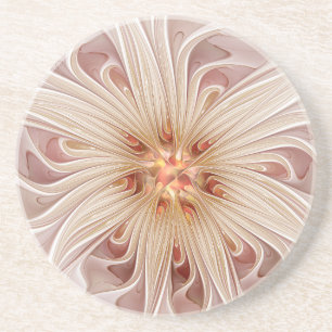 Posavasos Resumen Arte Fractal Peach Pastel Moderno