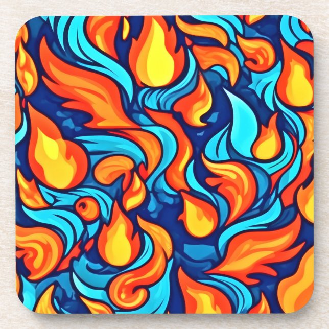 Posavasos Resumen azul llamativo (Frente)