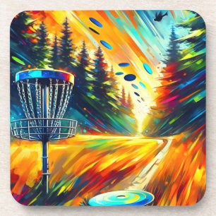 Posavasos Resumen de Arte de Golf en Disco