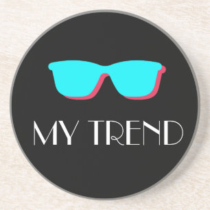 Posavasos Resumen de arte pop retro - Gafas turquesas y rosa