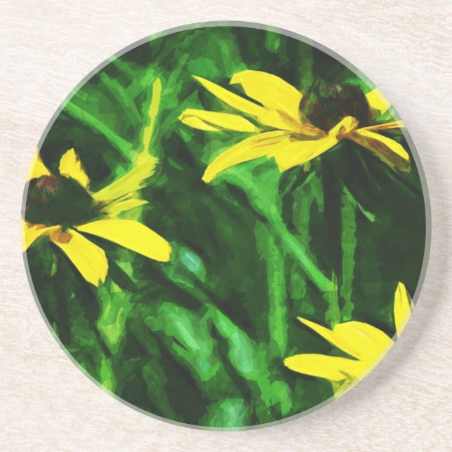 Posavasos Resumen de Black Eyed Susan Wildflowers (Frente)