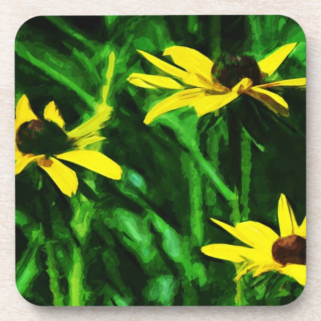 Posavasos Resumen de Black Eyed Susan Wildflowers (Frente)