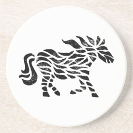 Posavasos Resumen de bloques de madera de caballo Imprimir e