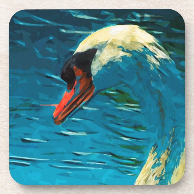 Posavasos Resumen de cisne silencioso Impresionismo (Frente)