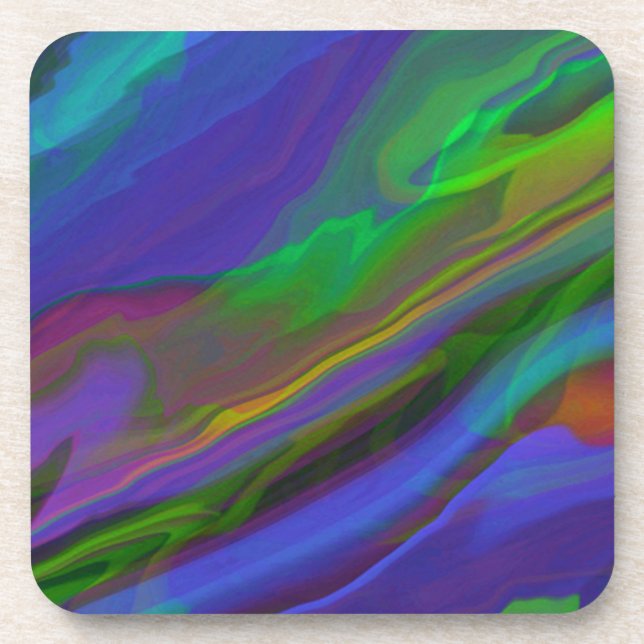 Posavasos Resumen de color de ilustracion de mármol (Frente)