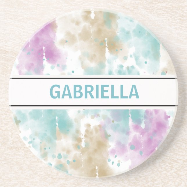 Posavasos Resumen de crema rosa morada de menta de agua (Frente)