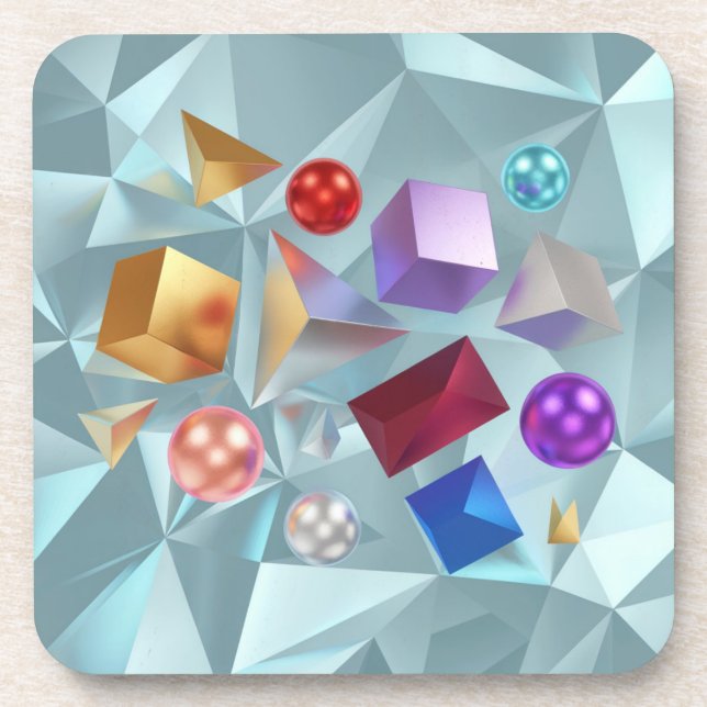 Posavasos Resumen de formas geométricas artísticas de la mon (Frente)