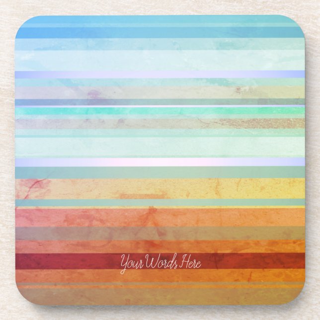 Posavasos Resumen de franjas de paisaje y sus palabras (Frente)