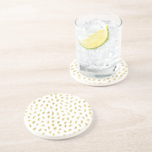 Posavasos Resumen de Glam White de bonito Gold