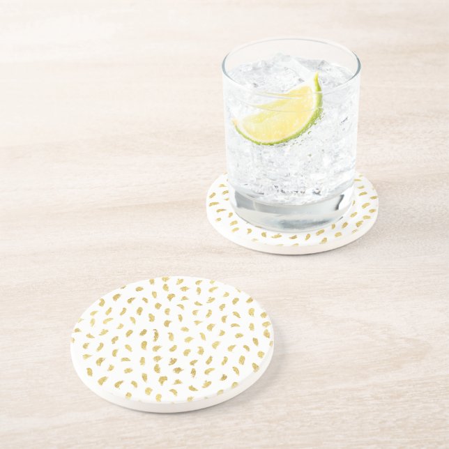 Posavasos Resumen de Glam White de bonito Gold (Lado)
