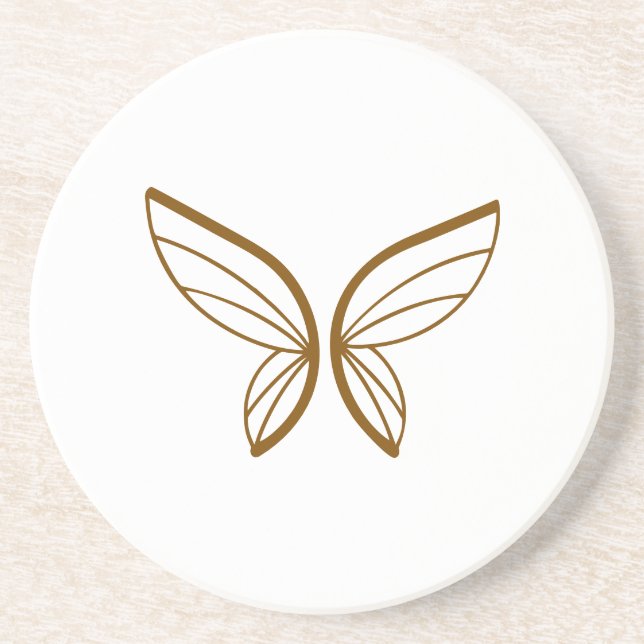 Posavasos Resumen de las escaparates de silueta de mariposa (Frente)