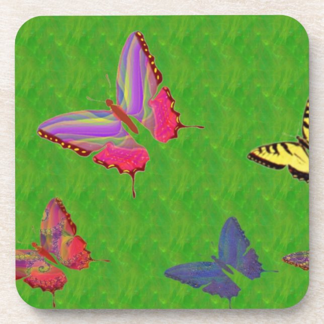 Posavasos Resumen de las mariposas Cork Coasters (Frente)