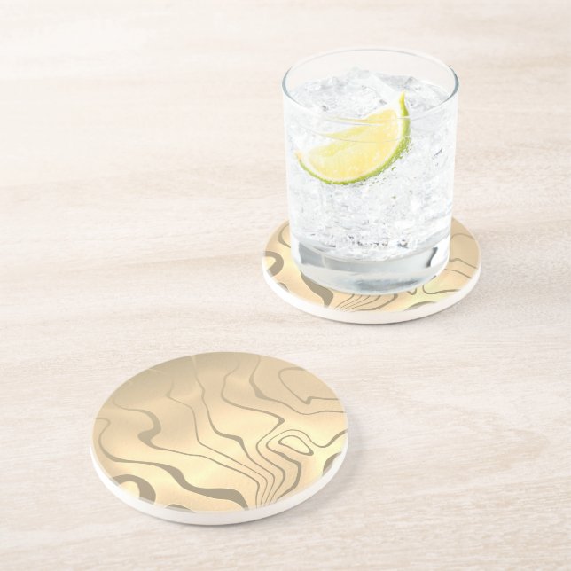 Posavasos Resumen de líneas licuadas con amanecer de tono se (Lado)