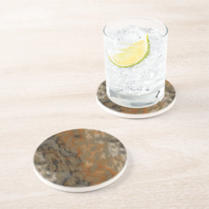 Posavasos Resumen de mármol de bronce y cobre