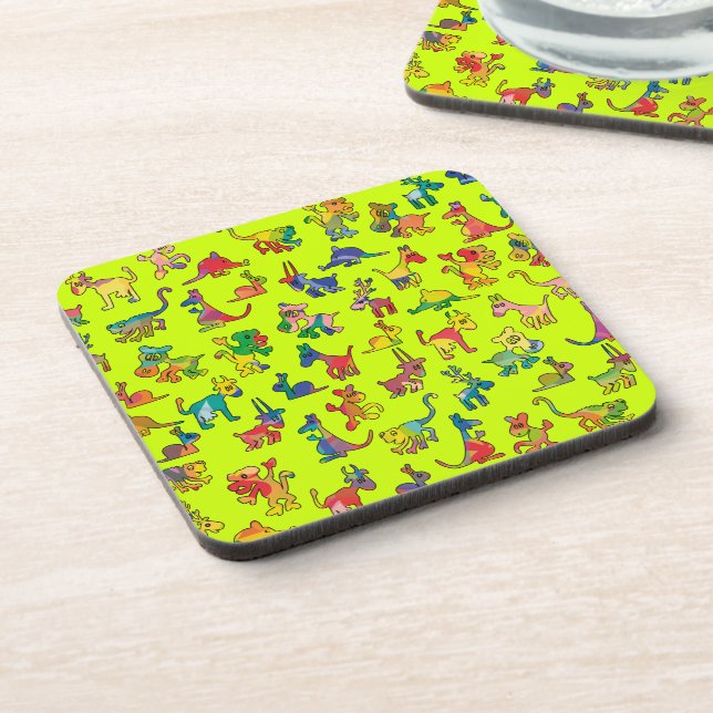 Posavasos Resumen de mosaicos de patrones de animales (Lado Izquierdo)